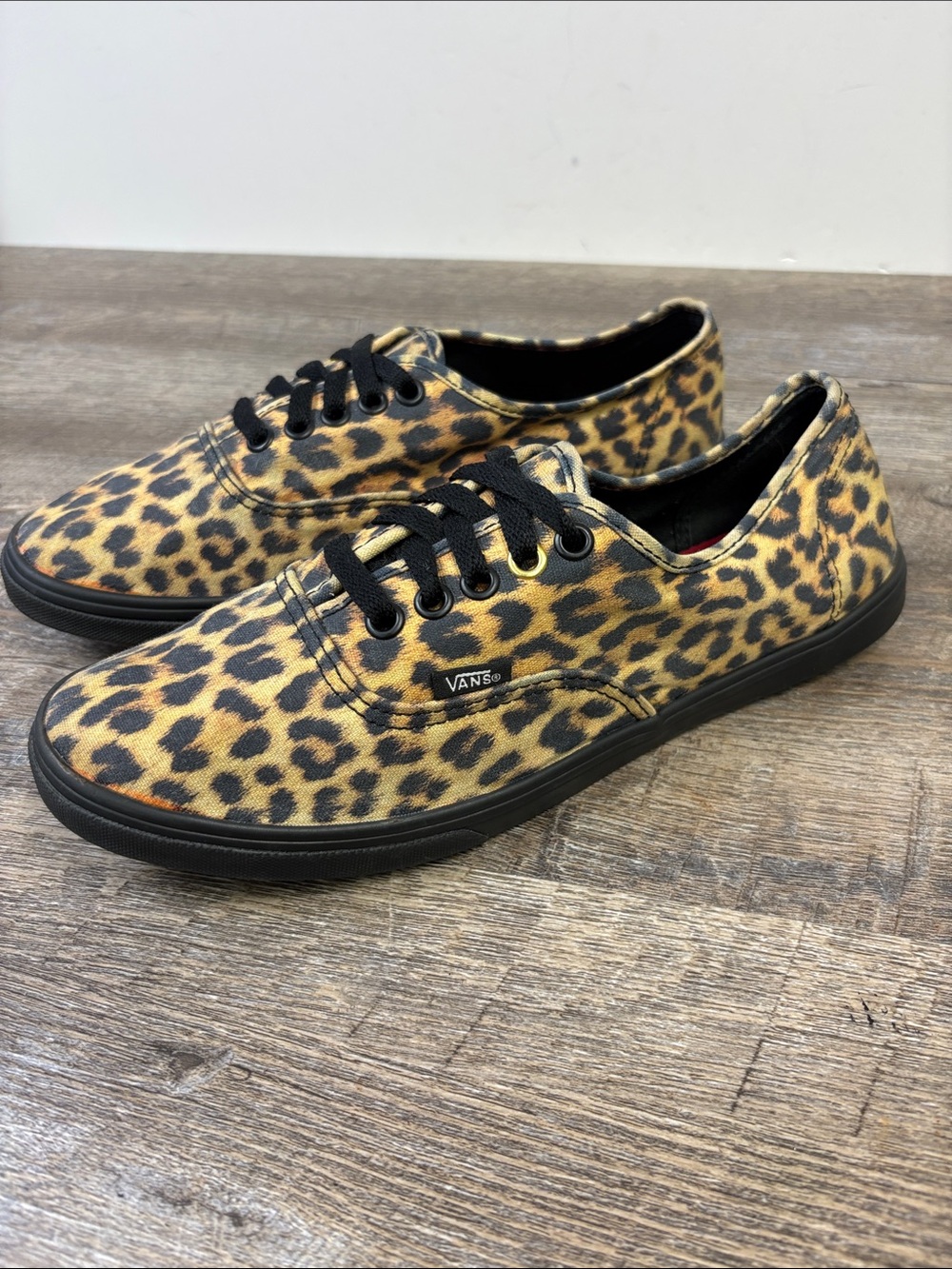 Vans Authentic Leopard Cheetah Animal Print Black Sneakers Men’s 7.5 Women’s 9